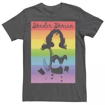 Футболка с радужным силуэтом для взрослых DC Comics Pride Wonder Woman Licensed Character