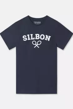 Футболка с ракеткой Silbon Silbon, темно-синий