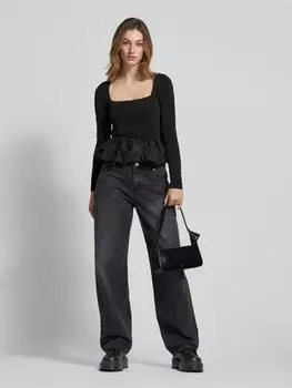 Футболка с расклешенной юбкой Gina Tricot, черный