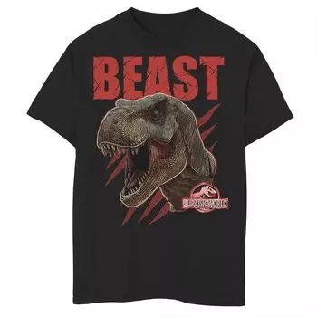 Футболка с растрепанным рисунком для мальчиков 8–20 лет Jurassic World Beast T-Rex Roaring Licensed Character