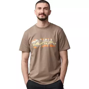 Футболка с разноцветным логотипом Fjallraven, коричневый