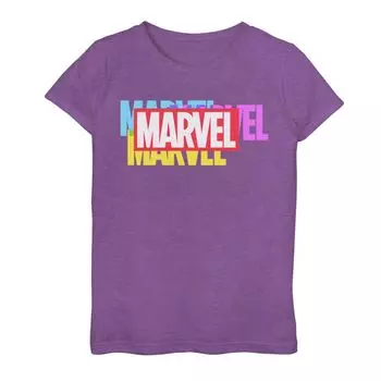 Футболка с разноцветным логотипом Marvel для девочек 7–16 лет Marvel