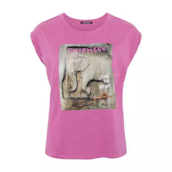 Футболка с разноцветным принтом спереди CHIEMSEE, цвет rosa