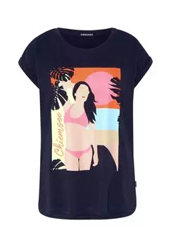 Футболка с разноцветным принтом спереди CHIEMSEE, цвет Night Sky