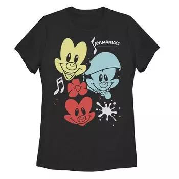 Футболка с разноцветными портретами для юниоров Animaniacs Yakko, Wakko и Dot Licensed Character