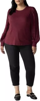 Футболка с разными рукавами Wonderland Sanctuary, цвет Dark Cherry