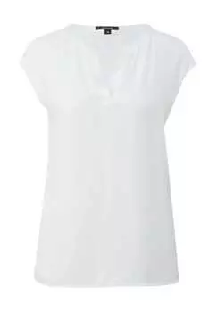 Футболка с разрезом на шее Comma,, белый