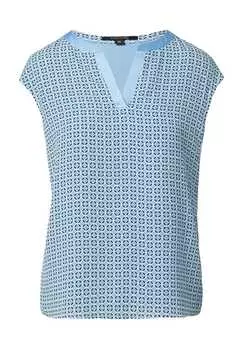 Футболка с разрезом на шее и рукавами-крылышками Comma,, синий