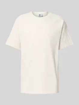 Футболка с ребристым круглым вырезом adidas Originals, кремовый