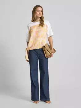 Футболка с ребристым круглым вырезом ARMANI EXCHANGE, белый