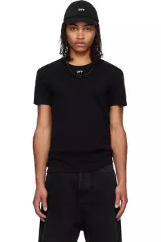 Футболка с ребристым принтом Off stamp Off-White, мультиколор
