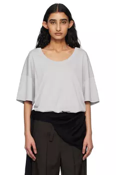 Футболка с ребристыми полосками Lemaire, мультиколор