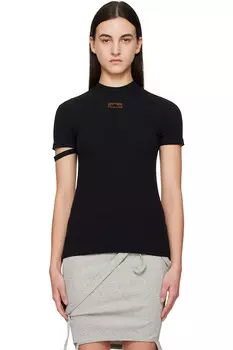 Футболка с ребристыми полосками Ottolinger, черный