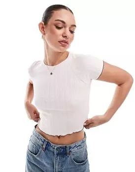 Футболка с регланами Scarlet Pointelle розового цвета Cotton:On