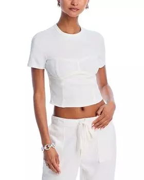 Футболка с рельефным корсетом AQUA, белый