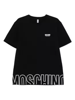 Футболка с рельефным логотипом Moschino, черный