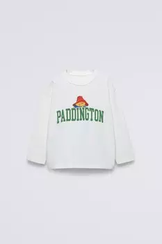 Футболка с рельефным принтом paddington ZARA, экрю