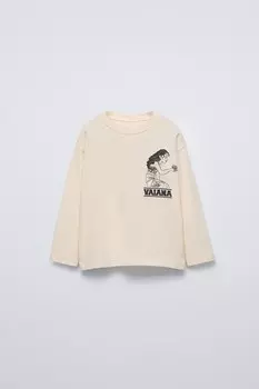 Футболка с рельефным принтом vaiana disney ZARA, экрю
