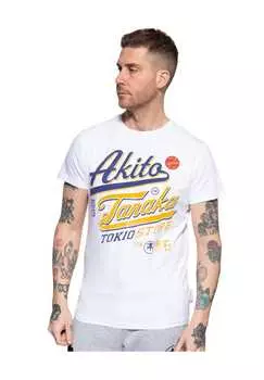 Футболка с ретро-принтом tokio beach Akito Tanaka, белый