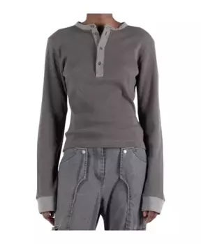 Футболка с резиновой нашивкой Acne Studios, серый