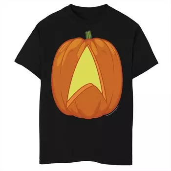 Футболка с резным рисунком тыквы и логотипом Star Trek Halloween для мальчиков Licensed Character, черный