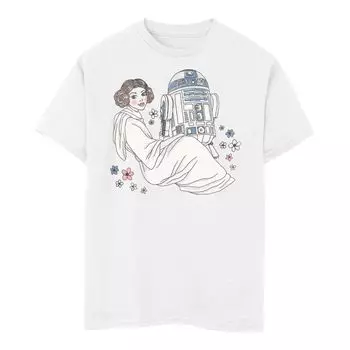 Футболка с рисунками «Принцесса Лея и R2-D2» для мальчиков 8–20 лет «Звездные войны» Licensed Character