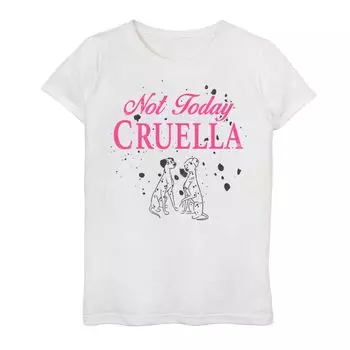Футболка с рисунком «101 далматинец» Диснея для девочек 7–16 лет «Понго и Пердита Не сегодня Круэлла» Disney