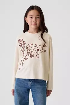 Футболка с рисунком (4 13 лет) Gap, бежевый