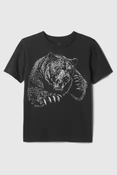 Футболка с рисунком (4 13 лет) Gap, черный