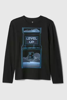 Футболка с рисунком (4 13 лет) Gap, черный