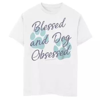 Футболка с рисунком «A Dog's Purpose Blessed And Obsessed Paw Prints» для мальчиков 8–20 лет Licensed Character