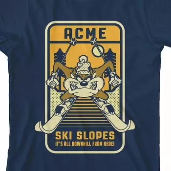 Футболка с рисунком ACME Ski Slopes для мальчиков 8–20 лет Looney Tunes Licensed Character