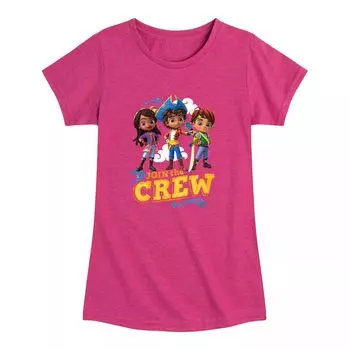 Футболка с рисунком экипажа Nickelodeon Santiago Of The Seas для девочек 4–16 лет Licensed Character