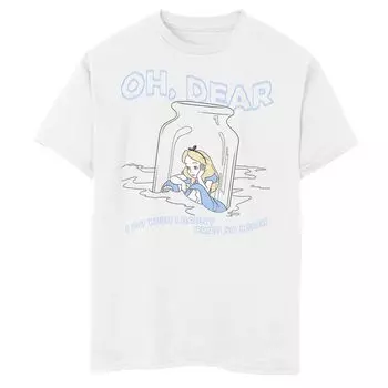 Футболка с рисунком «Алиса в стране чудес» Диснея для мальчиков 8–20 лет, мне бы хотелось не так много плакать Disney, белый