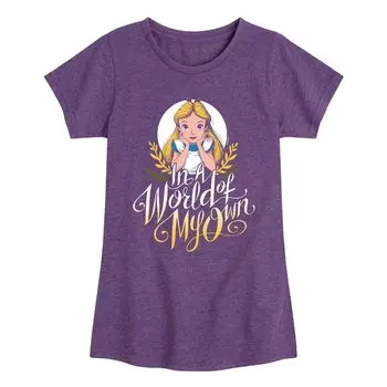 Футболка с рисунком «Алиса в Стране чудес» для девочек 7–16 лет Disney's Own World Licensed Character, фиолетовый