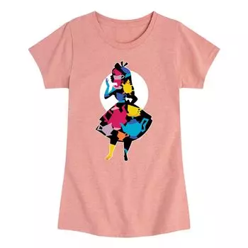 Футболка с рисунком Алисы для девочек 7–16 лет Disney's Alice In Wonderland Licensed Character, розовый