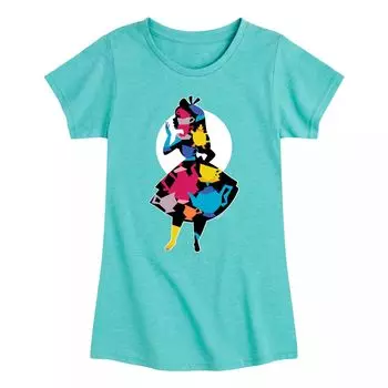 Футболка с рисунком Алисы для девочек 7–16 лет Disney's Alice In Wonderland Licensed Character, синий