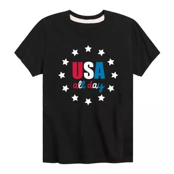 Футболка с рисунком All Day With Stars для мальчиков 8–20 лет, США Licensed Character