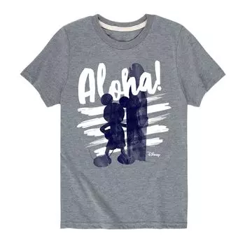 Футболка с рисунком Aloha Surfing для мальчиков 8–20 лет Disney's Mickey Mouse Disney, серый