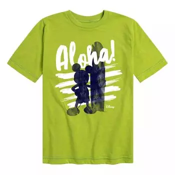 Футболка с рисунком Aloha Surfing для мальчиков 8–20 лет Disney's Mickey Mouse Disney, светло-зеленый