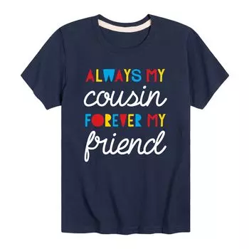 Футболка с рисунком Always My Cousin для мальчиков 8–20 лет Licensed Character, синий