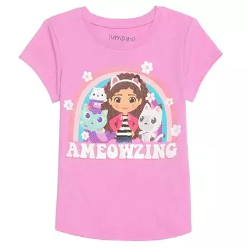 Футболка с рисунком «Ameowzing» для малышей и малышей Jumping Beans Кукольный домик Габби, цвет Melrose Pink