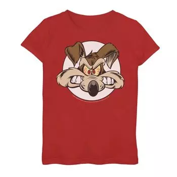 Футболка с рисунком Angry Big Face для девочек 7–16 лет Looney Tunes Wile E. Coyote Licensed Character