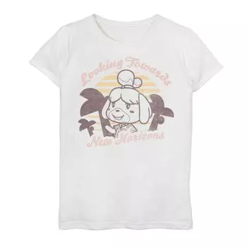 Футболка с рисунком Animal Crossing: New Horizons Isabelle Sunset для девочек 7–16 лет Licensed Character
