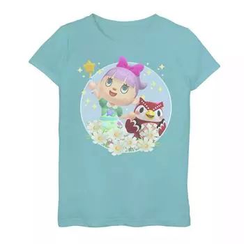 Футболка с рисунком Animal Crossing New Horizons Villager & Celeste для девочек 7–16 лет Licensed Character