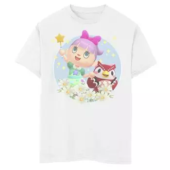 Футболка с рисунком Animal Crossing New Horizons Villager & Celeste для мальчиков 8–20 лет Licensed Character