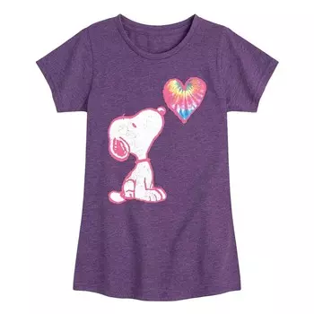 Футболка с рисунком «Арахис для девочек» Snoopy Rainbow Heart Licensed Character, цвет Heather Purple