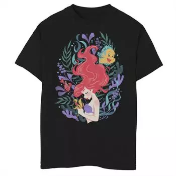 Футболка с рисунком Ариэль Флаундер и Себастьян из мультфильма «Русалочка» Disney для мальчиков 8–20 лет Disney