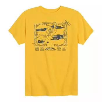 Футболка с рисунком «Аватар маг воздуха Аанг планер» для мальчиков 8–20 лет Nickelodeon, желтый