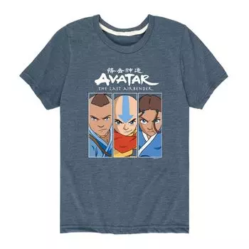 Футболка с рисунком «Аватар: последний маг воздуха» для мальчиков 8–20 лет Сокка Аанг Катара Licensed Character, синий